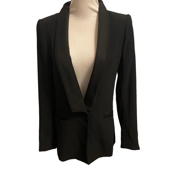 Club Monaco Black Tuxedo Style Single Button Blazer Size 4 - Picture 1 of 9